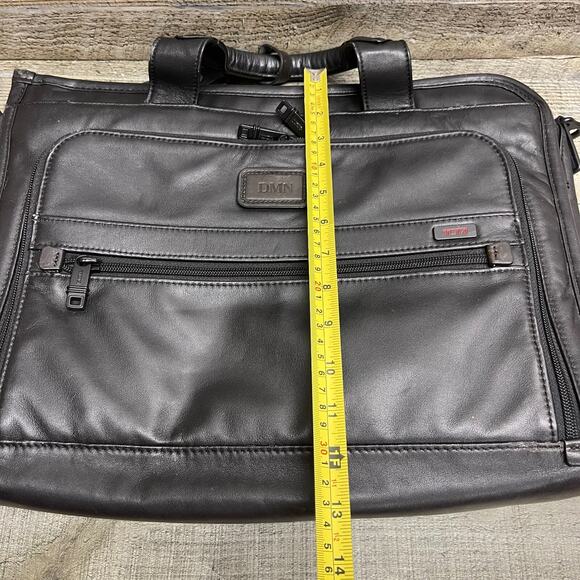 TUMI Leather Briefcase Laptop Bag Black - Picture 3 of 15